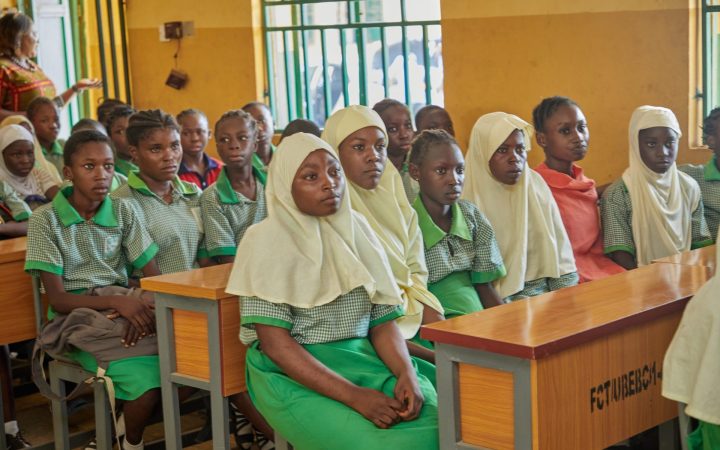 Girls at the SWEDI Care menstrual health outreach, Junior Secondary School Kabusa, Abuja