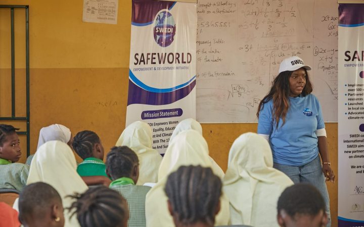Girls at the SWEDI Care menstrual health outreach, Junior Secondary School Kabusa, Abuja