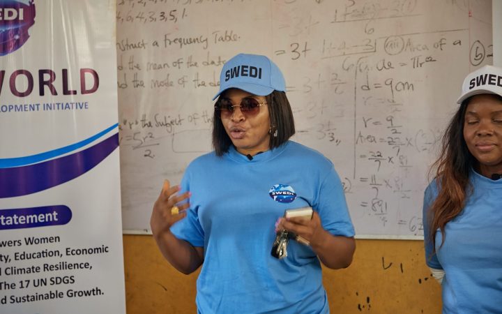 Girls at the SWEDI Care menstrual health outreach, Junior Secondary School Kabusa, Abuja