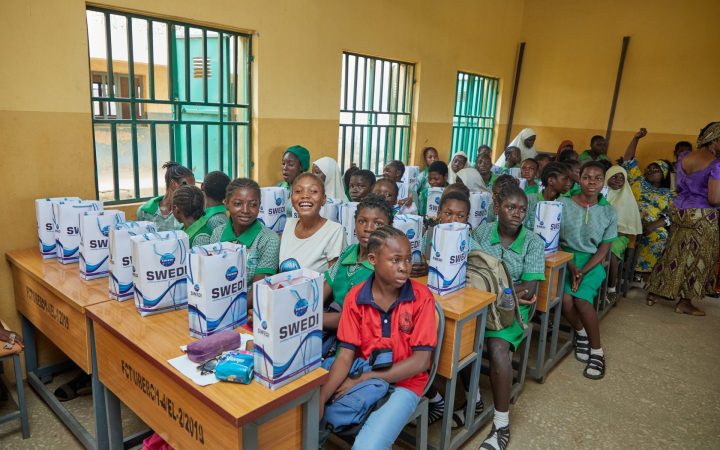 Girls at the SWEDI Care menstrual health outreach, Junior Secondary School Kabusa, Abuja
