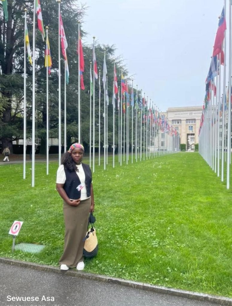 Sewuese Asa representing grassroots voices at an international forum